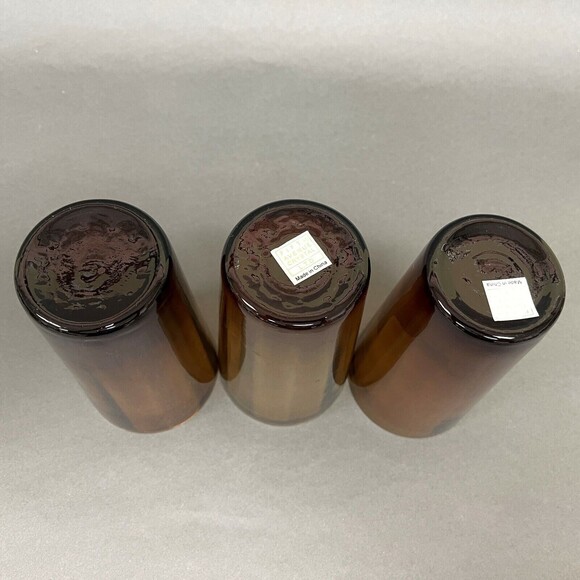 Fifth Avenue Crystal Amber Brown Glass Tumblers Glasses 6 1/8" High Lot of 3 - Picture 5 of 5